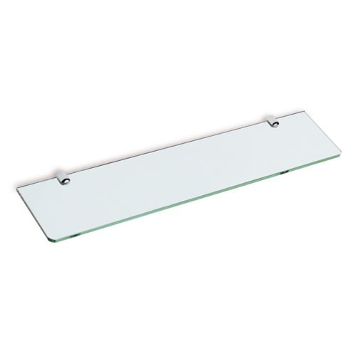 Square 24 Inch Clear Glass Bathroom Shelf StilHaus Z04